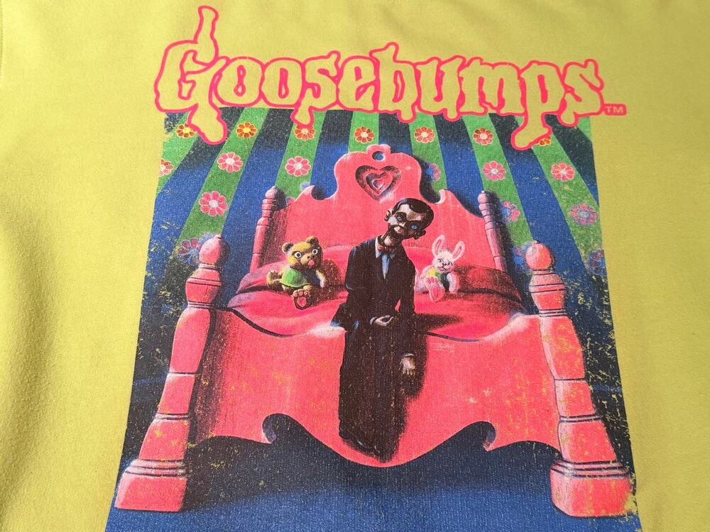 Goosebumps Slappy The Dummy Neon Green Graphic Sweatshirt Pullover Size Medium
